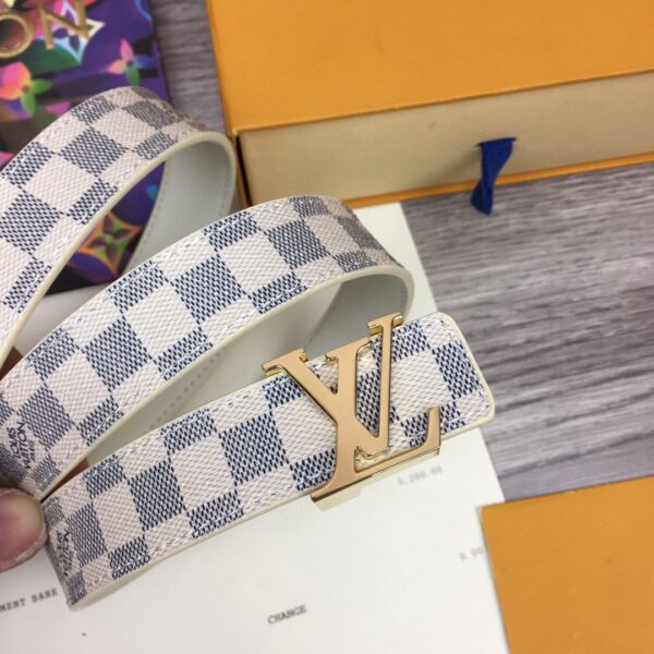 1:1 Replica Louis Vuitton LV Initiales Reversible Belt Damier Azur Canvas, LV Women Belt M0325Q