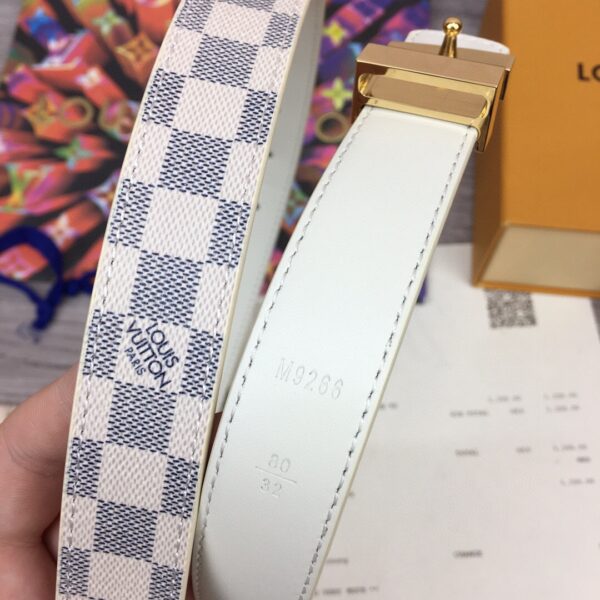 1:1 Replica Louis Vuitton LV Initiales Reversible Belt Damier Azur Canvas, LV Women Belt M0325Q
