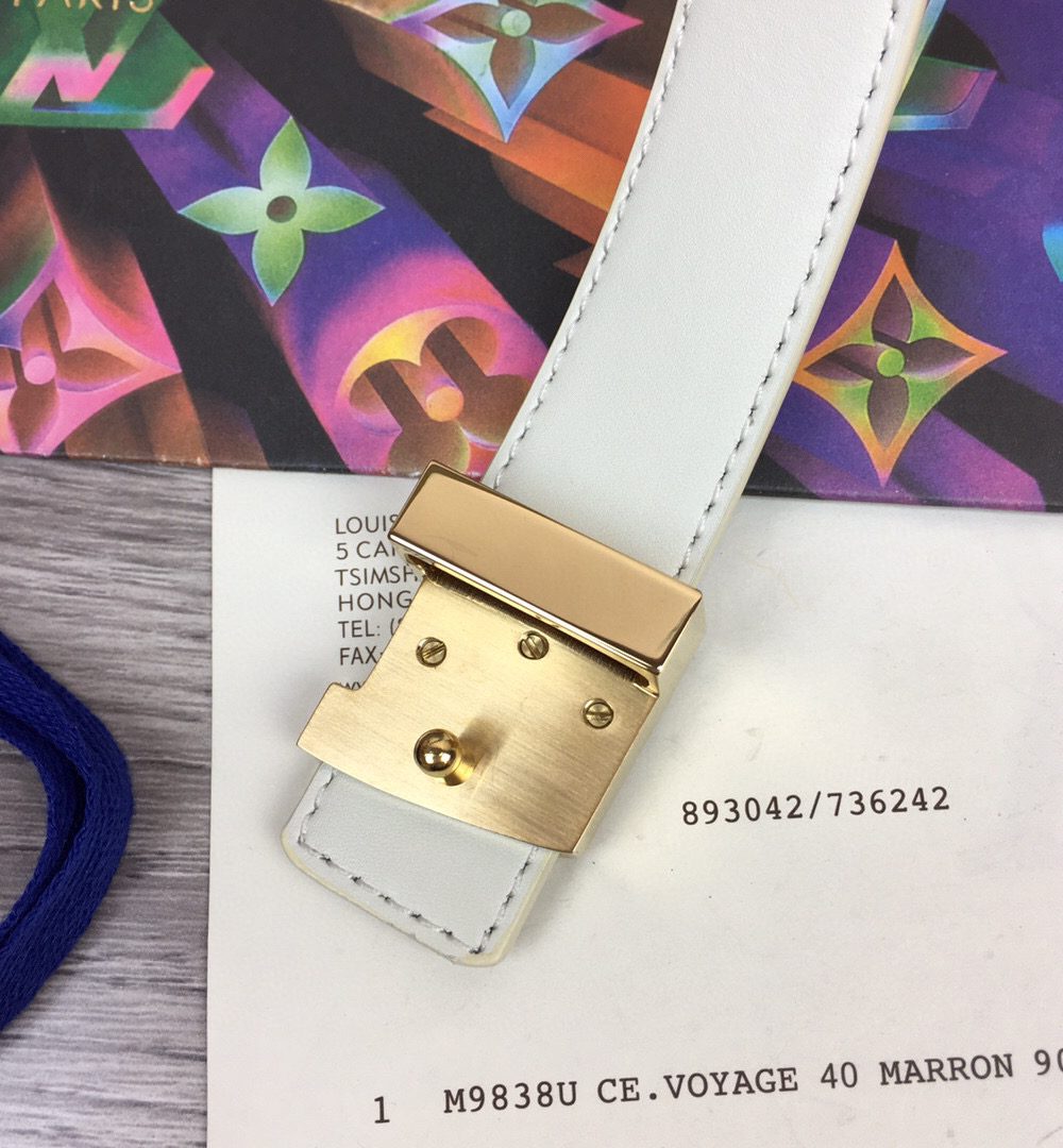 1:1 Replica Louis Vuitton LV Initiales Reversible Belt Damier Azur Canvas, LV Women Belt M0325Q