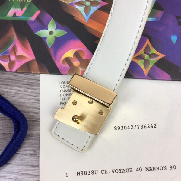 1:1 Replica Louis Vuitton LV Initiales Reversible Belt Damier Azur Canvas, LV Women Belt M0325Q