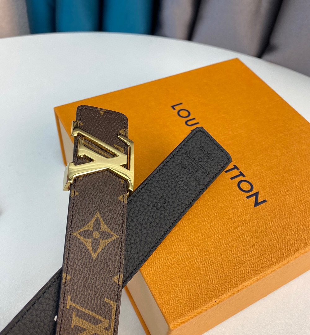 1:1 Replica Louis Vuitton LV Initiales Reversible Belt Monogram Canvas, LV Women Belt