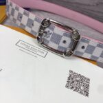 1:1 Replica Louis Vuitton LV Malletier Belt Damier Azur Silver Toned Hardware LV Women Belt