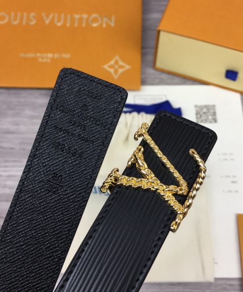 1:1 Replica Louis Vuitton LV Malletier Belt Epi Gold Toned Hardware LV Women Belt 