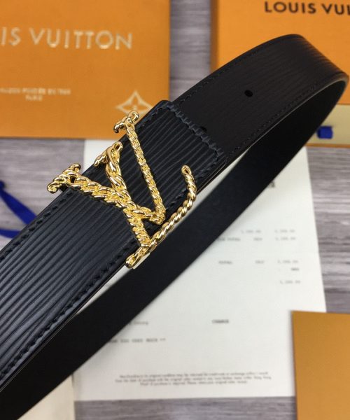 1:1 Replica Louis Vuitton LV Malletier Belt Epi Gold Toned Hardware LV Women Belt 