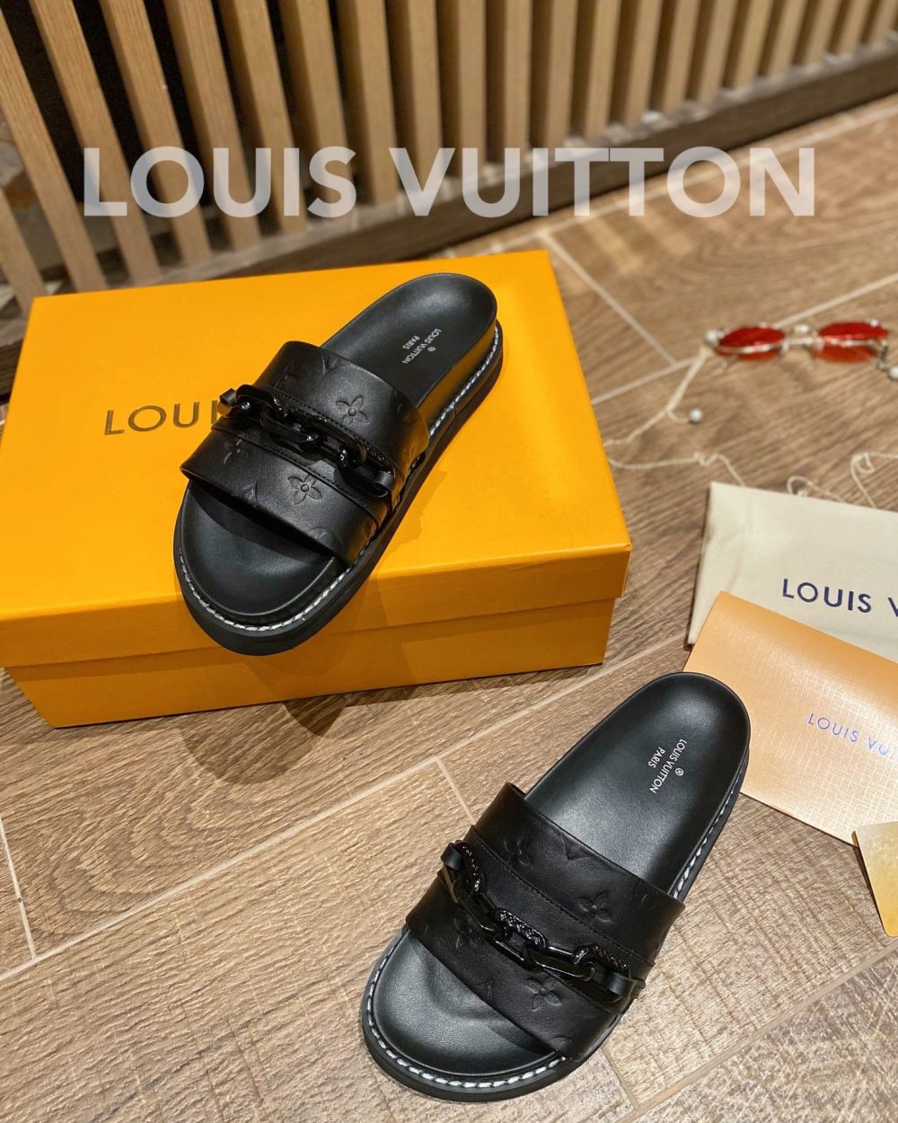 Louis Vuitton LV Sunset Flat Comfort Mule Black For Women LV