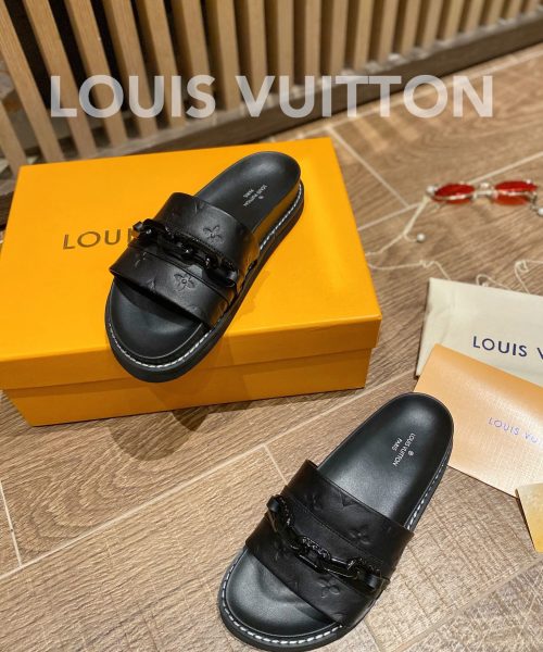 Louis Vuitton LV Sunset Flat Comfort Mule Black For Women LV