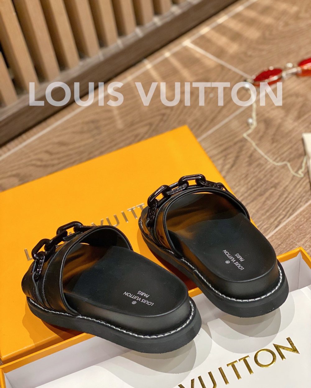 Louis Vuitton LV Sunset Flat Comfort Mule Black For Women LV