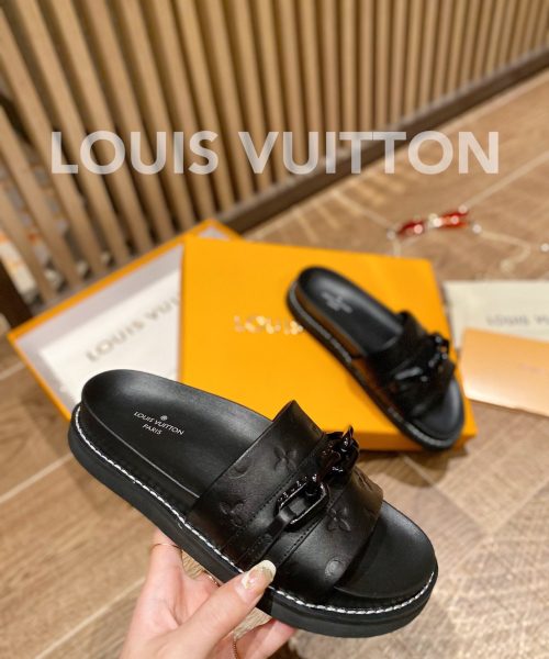Louis Vuitton LV Sunset Flat Comfort Mule Black For Women LV