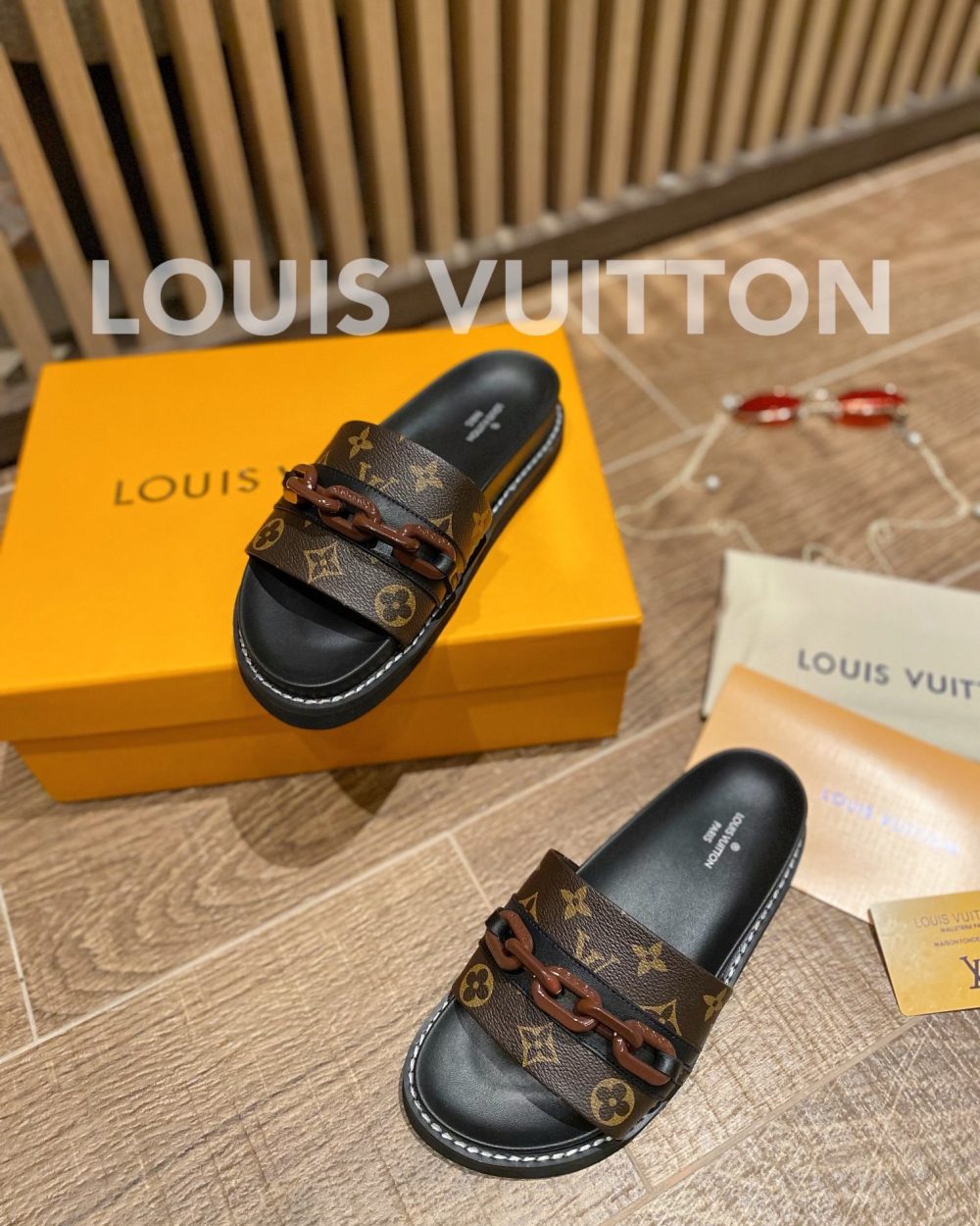 Louis Vuitton LV Sunset Flat Comfort Mule Black/Brown For Women LV