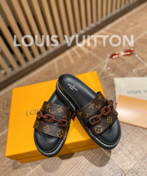 Louis Vuitton LV Sunset Flat Comfort Mule Black/Brown For Women LV