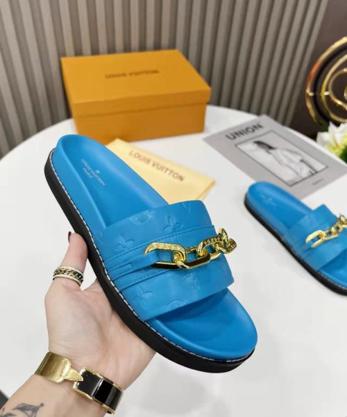 Louis Vuitton LV Sunset Flat Comfort Mule Blue For Women LV