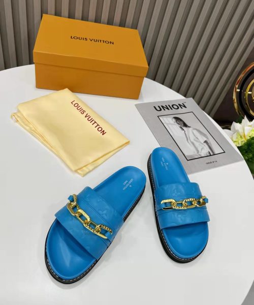 Louis Vuitton LV Sunset Flat Comfort Mule Blue For Women LV