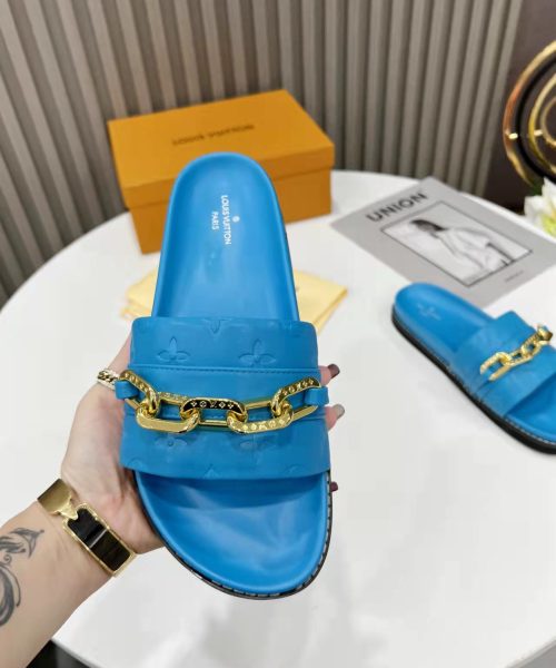 Louis Vuitton LV Sunset Flat Comfort Mule Blue For Women LV