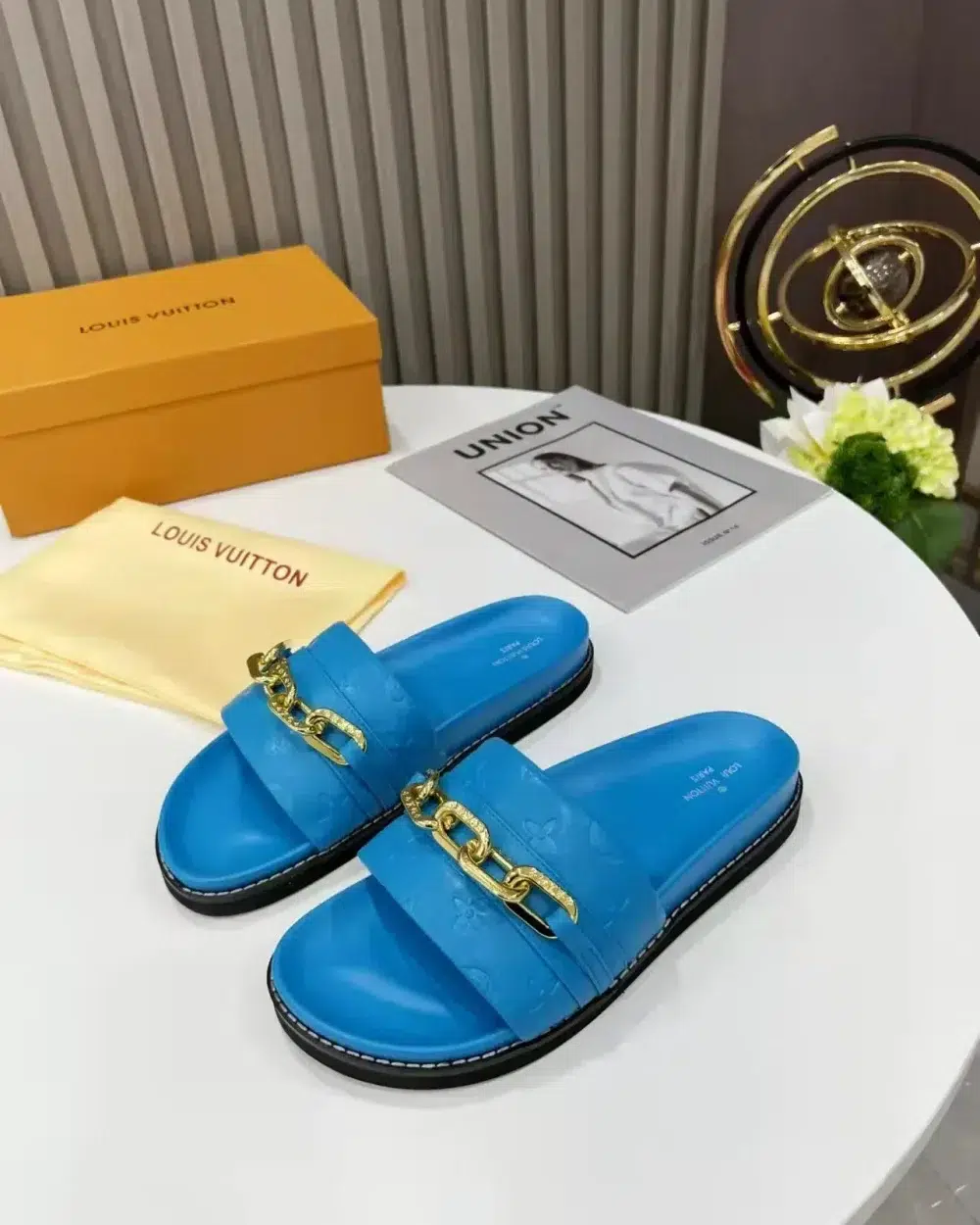Louis Vuitton LV Sunset Flat Comfort Mule Blue For Women LV