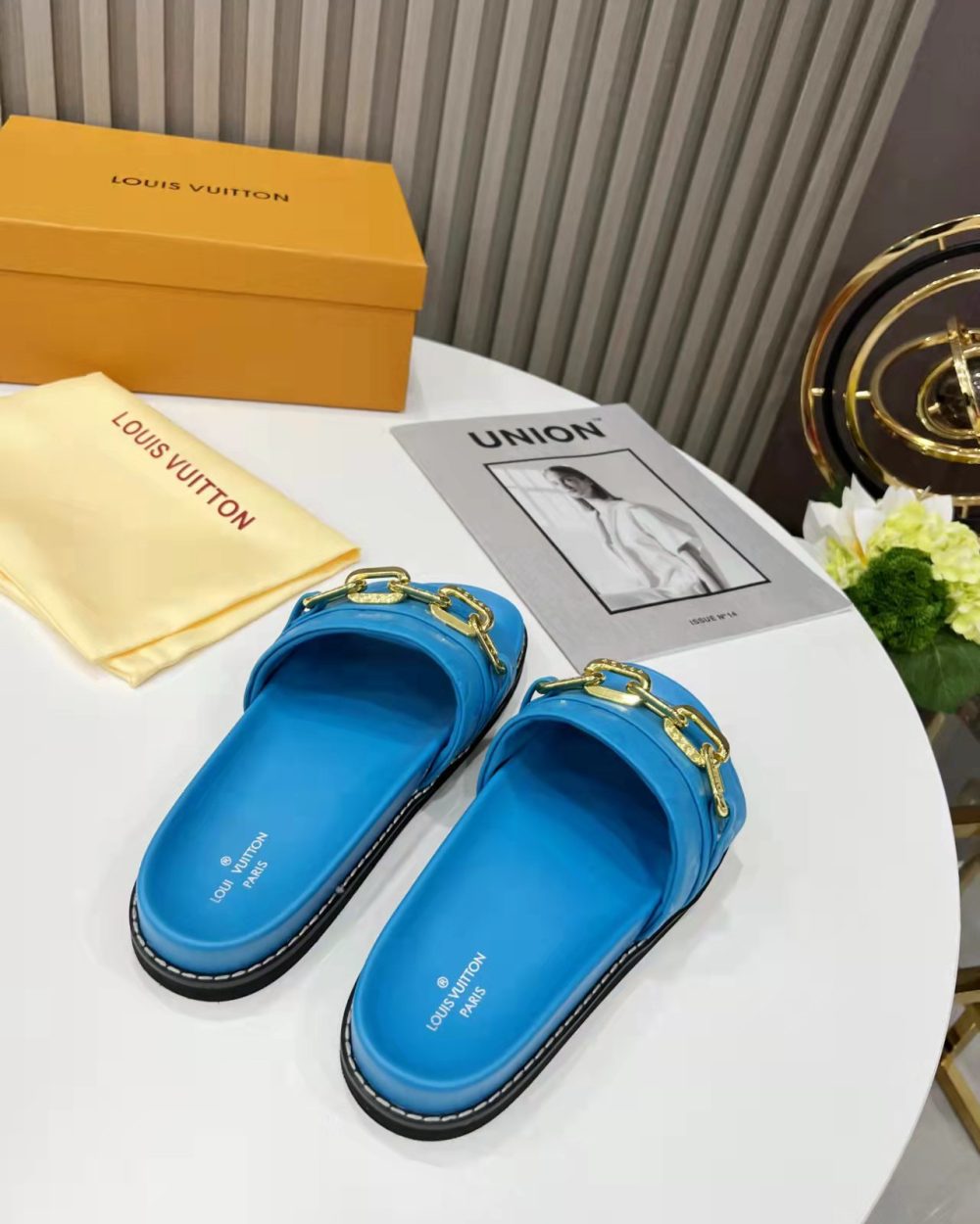 Louis Vuitton LV Sunset Flat Comfort Mule Blue For Women LV