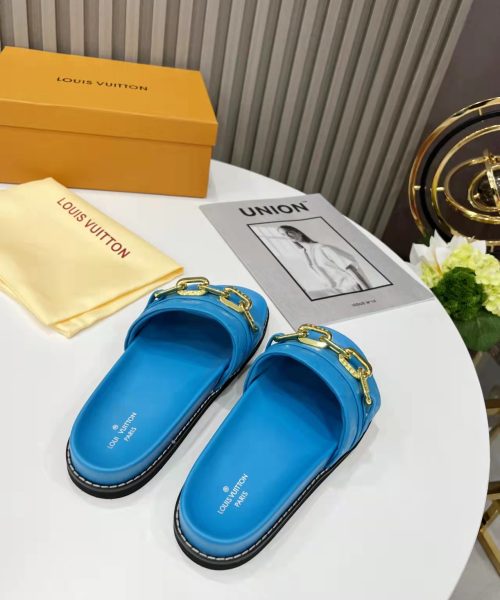 Louis Vuitton LV Sunset Flat Comfort Mule Blue For Women LV