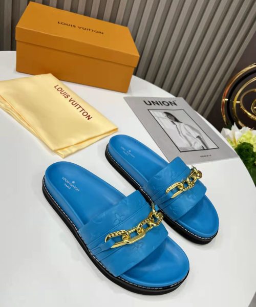 Louis Vuitton LV Sunset Flat Comfort Mule Blue For Women LV