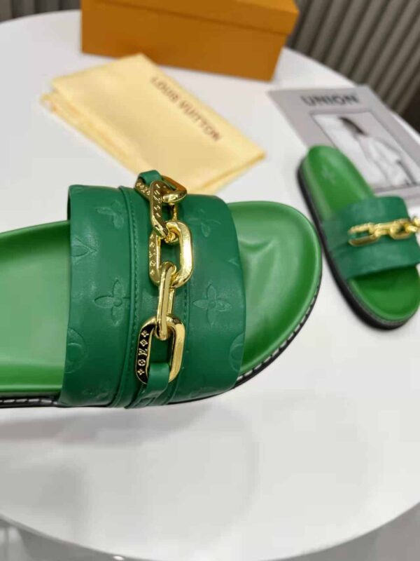 Louis Vuitton LV Sunset Flat Comfort Mule Green For Women LV 1A9RAK