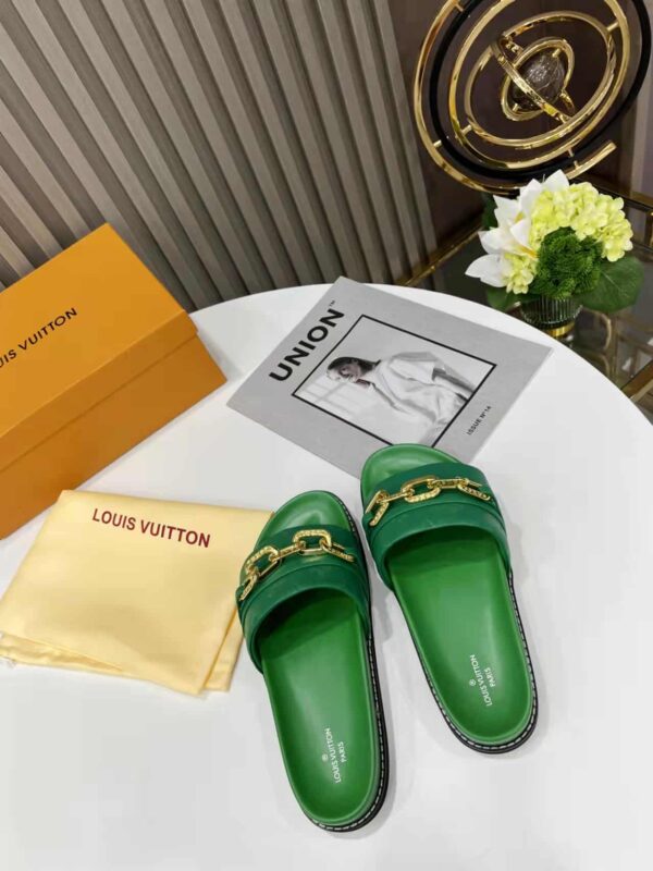 Louis Vuitton LV Sunset Flat Comfort Mule Green For Women LV 1A9RAK