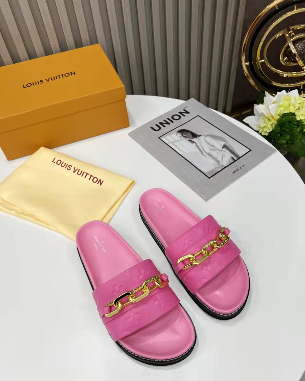 Louis Vuitton LV Sunset Flat Comfort Mule Pink For Women LV 1A9RAW
