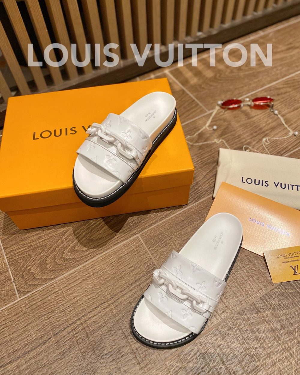 Louis Vuitton LV Sunset Flat Comfort Mule White For Women LV