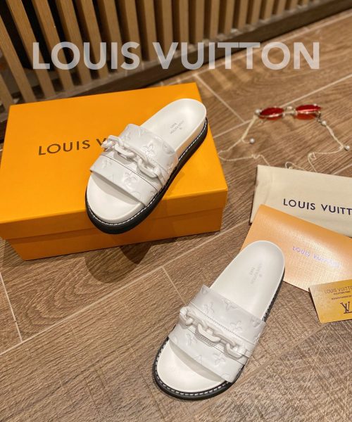 Louis Vuitton LV Sunset Flat Comfort Mule White For Women LV