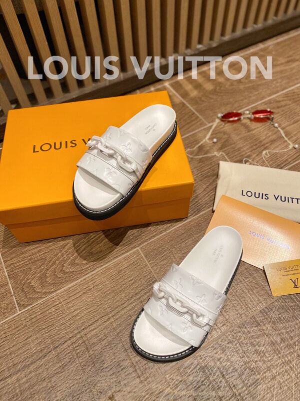 Louis Vuitton LV Sunset Flat Comfort Mule White For Women LV