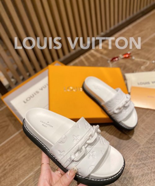 Louis Vuitton LV Sunset Flat Comfort Mule White For Women LV