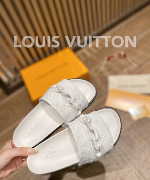 Louis Vuitton LV Sunset Flat Comfort Mule White For Women LV