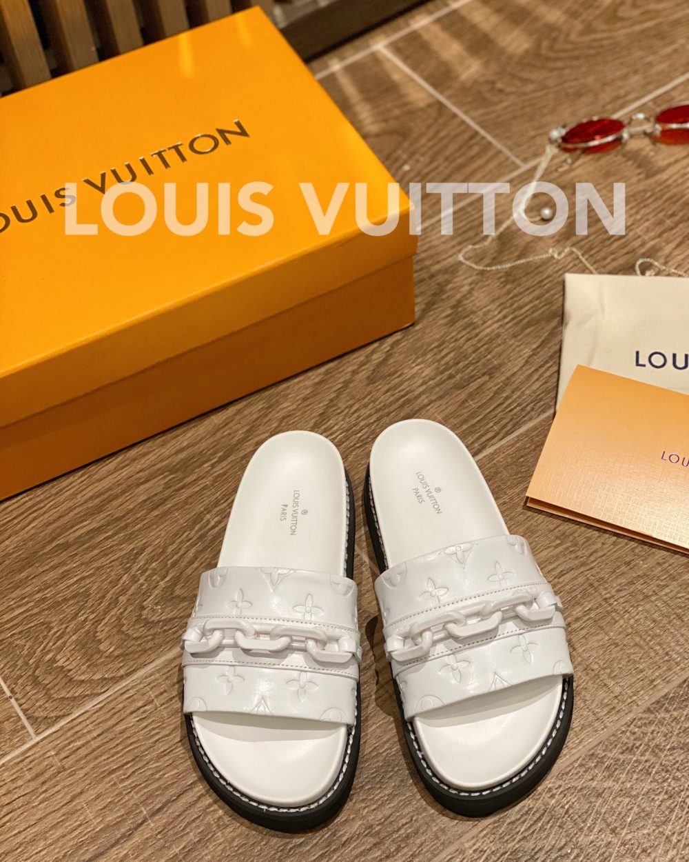 Louis Vuitton LV Sunset Flat Comfort Mule White For Women LV