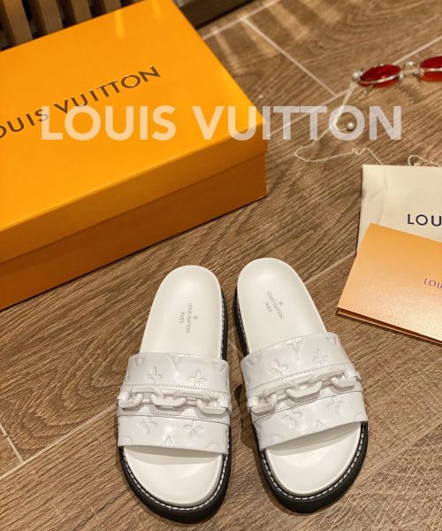 Louis Vuitton LV Sunset Flat Comfort Mule White For Women LV