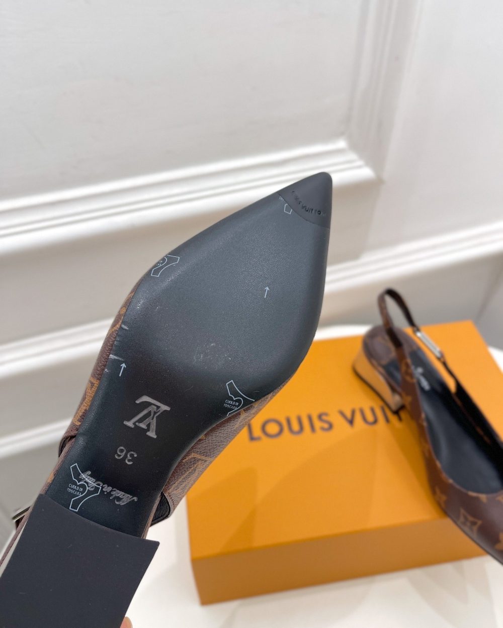 Louis Vuitton Magnetic Slingback Pump Brown For Women LV