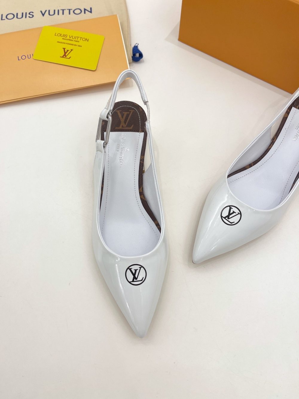 Louis Vuitton Magnetic Slingback Pump White For Women LV - Image 5