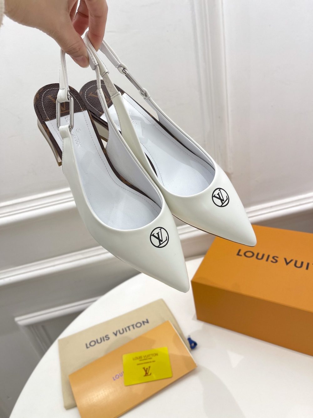 Louis Vuitton Magnetic Slingback Pump White For Women LV - Image 6
