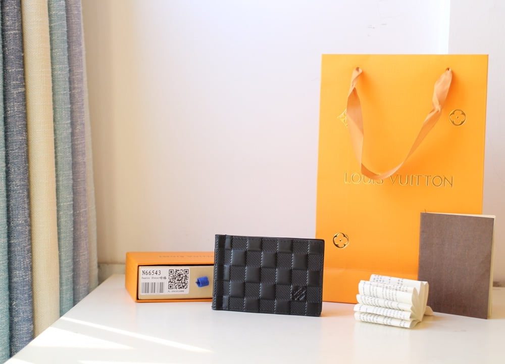 1:1 Replica Louis Vuitton Marco Wallet Damier Inifini For Men, Men's Wallet 4.5in/11.5cm LV