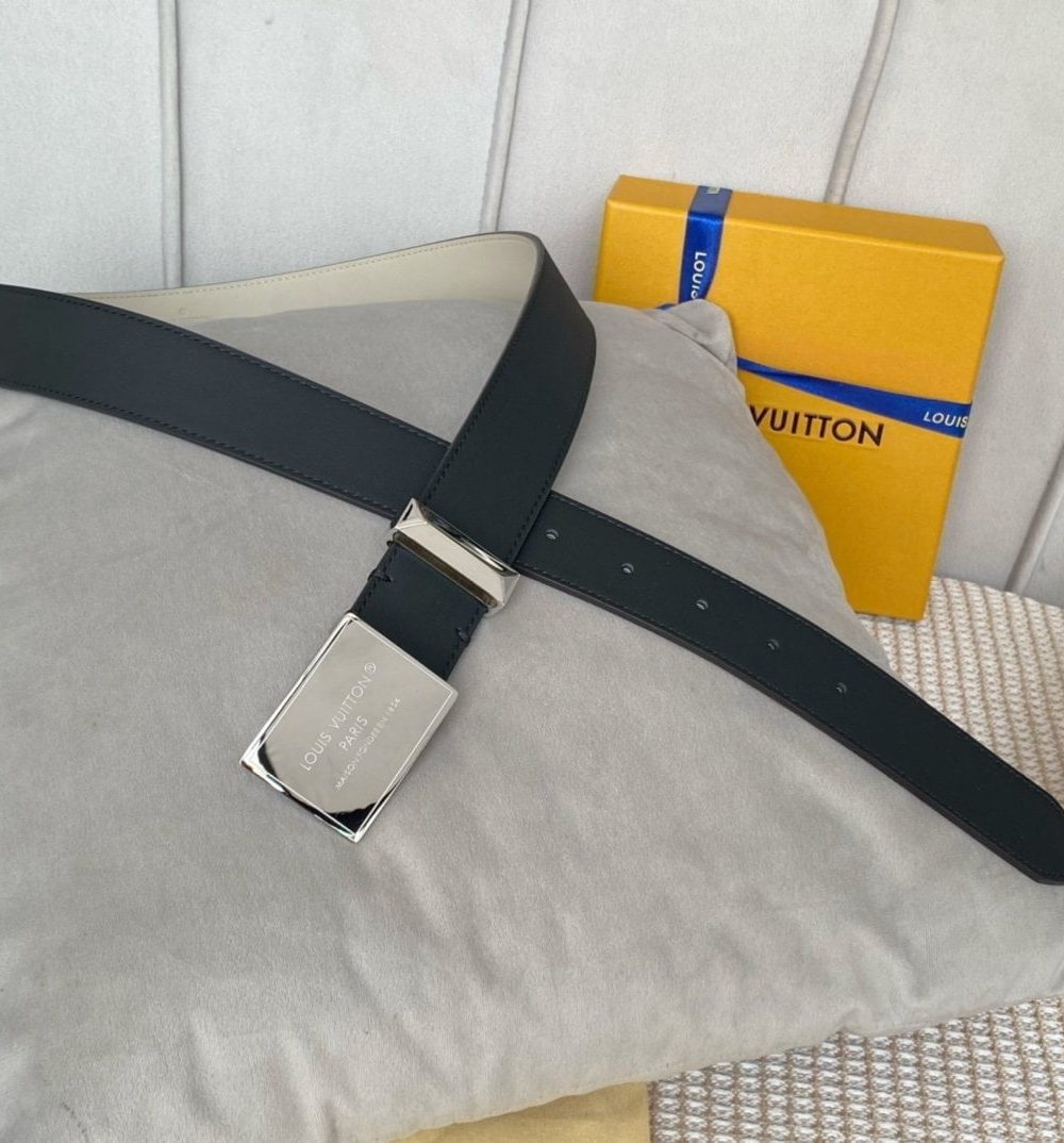 1:1 Replica Louis Vuitton Metropole LV Belt Black LV Women Belt