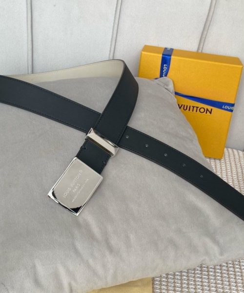 1:1 Replica Louis Vuitton Metropole LV Belt Black LV Women Belt