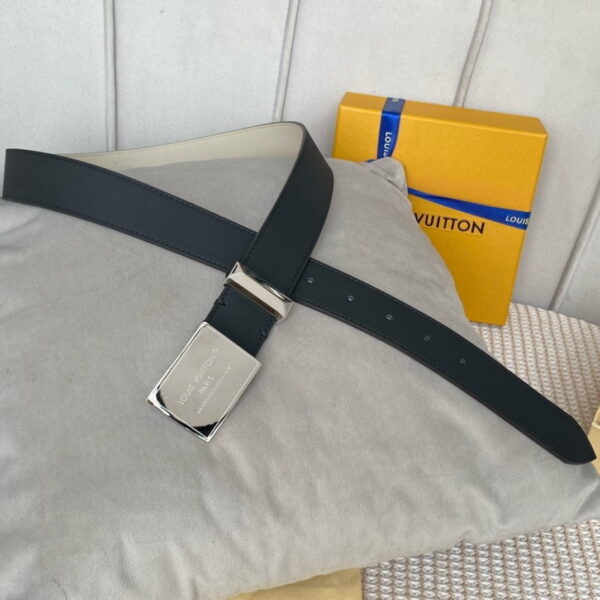 1:1 Replica Louis Vuitton Metropole LV Belt Black LV Women Belt