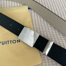 1:1 Replica Louis Vuitton Metropole LV Belt Black LV Women Belt