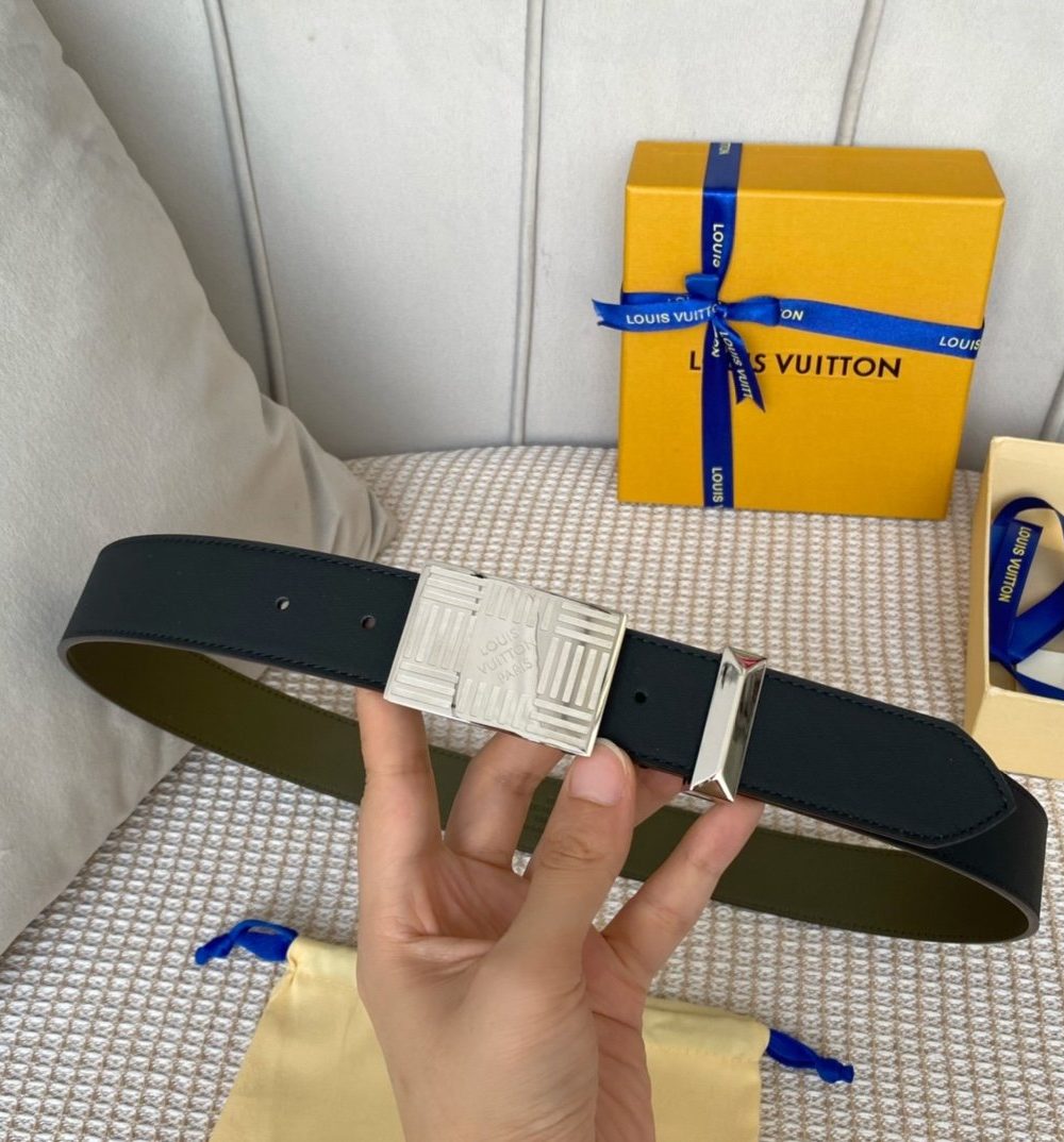 1:1 Replica Louis Vuitton Metropole LV Belt Black LV Women Belt