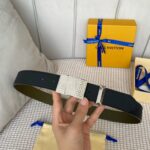 1:1 Replica Louis Vuitton Metropole LV Belt Black LV Women Belt