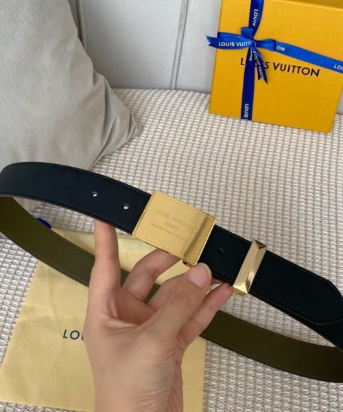 1:1 Replica Louis Vuitton Metropole LV Belt Black LV Women Belt