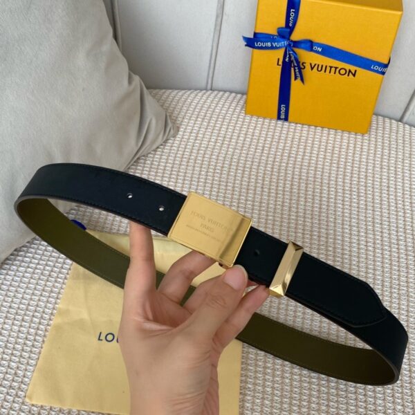 1:1 Replica Louis Vuitton Metropole LV Belt Black LV Women Belt