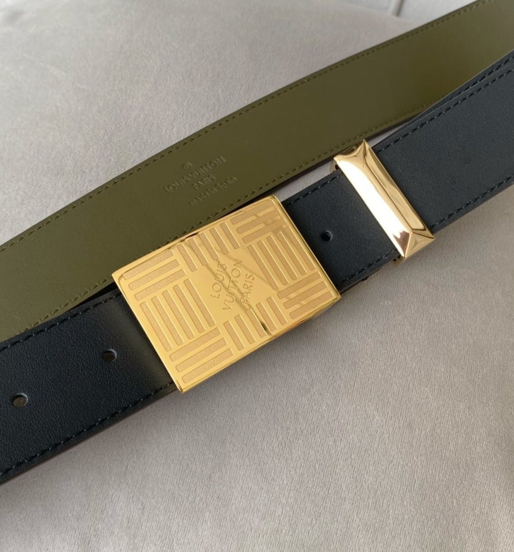 1:1 Replica Louis Vuitton Metropole LV Belt Black LV Women Belt