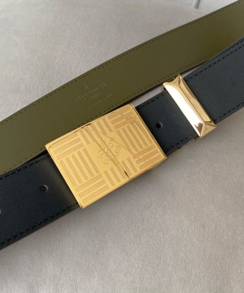 1:1 Replica Louis Vuitton Metropole LV Belt Black LV Women Belt