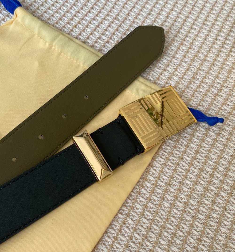 1:1 Replica Louis Vuitton Metropole LV Belt Black LV Women Belt