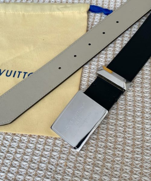 1:1 Replica Louis Vuitton Metropole LV Belt Black LV Women Belt
