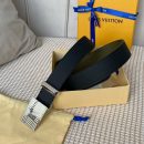 1:1 Replica Louis Vuitton Metropole LV Belt Black LV Women Belt
