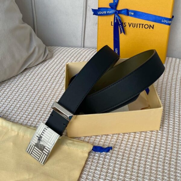 1:1 Replica Louis Vuitton Metropole LV Belt Black LV Women Belt
