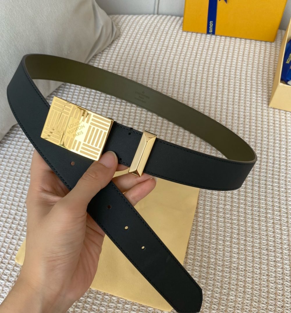 1:1 Replica Louis Vuitton Metropole LV Belt Black LV Women Belt
